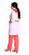 Халат медицинский женский приталенный с цветными кокетками